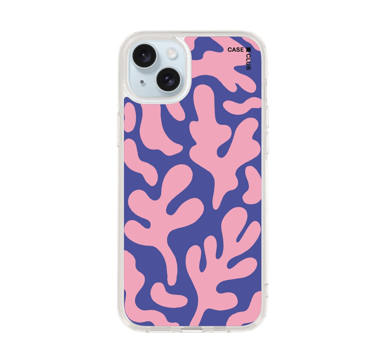 เคสใส iphone 15 plus ปะการังสีฟ้าชมพู